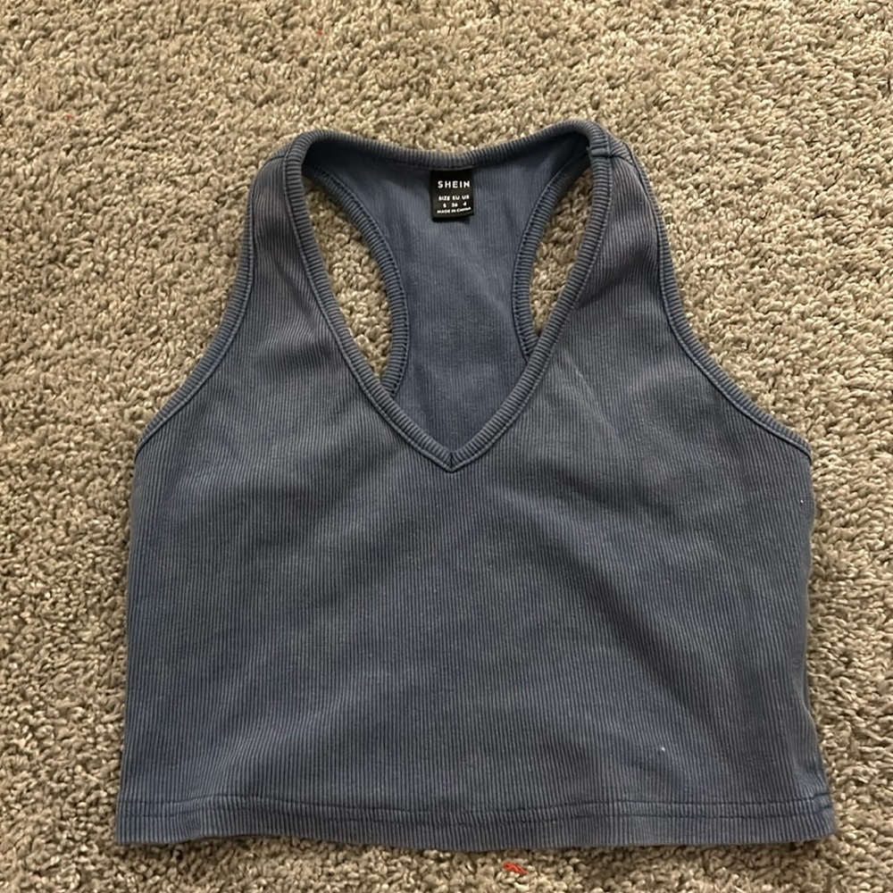 Blue crop top